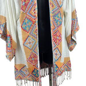 Time For Me women's multi  embroidered  kimono style top / jacket